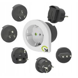 Q2Power Adapter Podróżny przejściówka 5w1 120krajów Uk, Usa,
