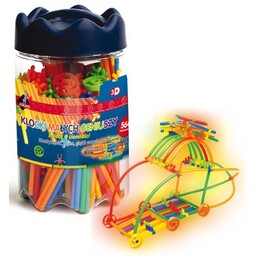 ASKATO Klocki plastikowe Klocki małych geniuszy Słomki świecące