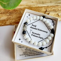 Bransoletka Damska Twój Amulet Ochronny Turmalin & Runa