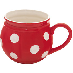 Orion Duży kubek z uchem KROPKI czerwony 1