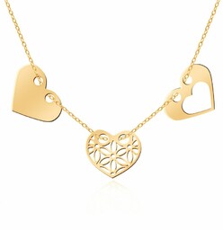 Srebrny Naszyjnik Złocony 925 Sensual Trio Ażur Grawer