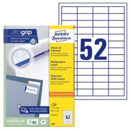 Trwałe etykiety papierowe 48 x 21 mm, białe