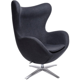 Fotel Egg KH1501100189 King Home wełna kaszmirowa ciemnoszara
