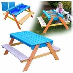 Ławka Ogrodowa Z Pojemnikami Na Piasek Wodę Stół