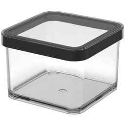 Rotho Kwadratowy plastikowy pojemnik na żywność LOFT czarny