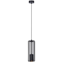 Lumes Czarna druciana lampa wisząca tuba 4X S774