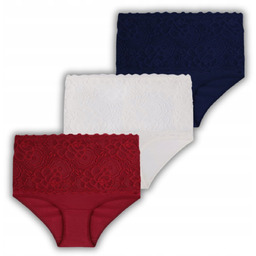 3X Majtki Damskie Maxi Bikini Figi Z Wysokim