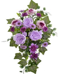 KOMPOZYCJA KWIATOWA RÓŻA GAŁĄZKI DEKORACYJNE LIŚCIE WKŁAD