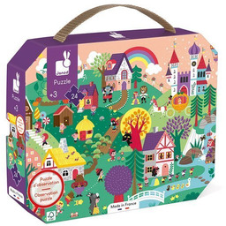 Janod, puzzle, obserwacyjne w walizce Baśnie, 24 el.