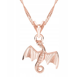 Naszyjnik Pozłacany Smok Dragon Magiczny Legendarne Smoczysko SREBRO