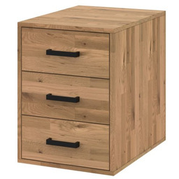 Kontenerek dębowy pod biurko CUBE S3 60x45x40-60 cm