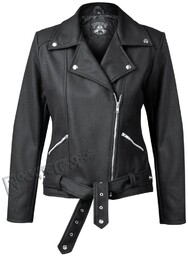 kurtka ramoneska AMENOMEN - BLACK WOOL, damska-S
