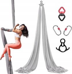 Szarfa akrobatyczna aerial silk 8 m Szara