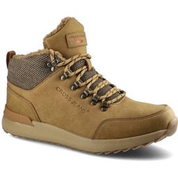 Żółte Trekkingi Męskie Cross Jeans Modne Buty