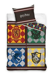 Carbotex Pościel bawełniana 160x200 Harry Potter Herb szara