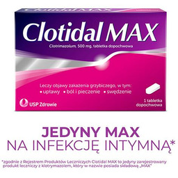 Clotidal MAX 500mg, 1 tabletka dopochwowa o działaniu