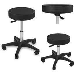 Taboret stołek hoker kosmetyczny obrotowy na kółkach Aversa