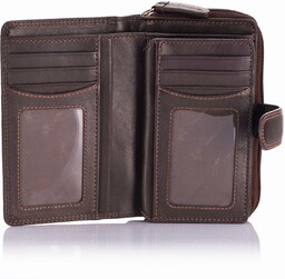 Skórzany portfel damski Visconti HT-33 RFID - Choco