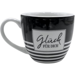 Dekohelden24 Maxi-XXL Kubek do kawy/filiżanka z porcelany, czarno-białe