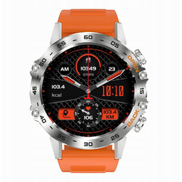 Gravity GT9-9 srebrno-pomarańczowy pasek smartwatch męski z funkcją