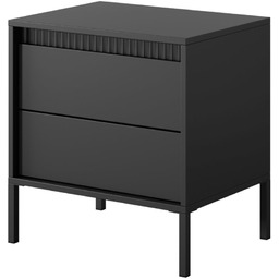 Czarny stolik nocny z szufladami Senso 2S