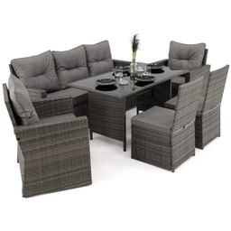 Zestaw mebli ogrodowych MONAKO XL szary, technorattan -