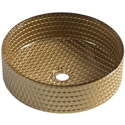 MARAGUA grawerowana szklana umywalka nablatowa Ø 39,5 cm,