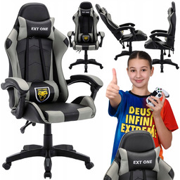 Fotel Gamongowy Obrotowy Regulowany Czarny Ekoskóra Krzesło