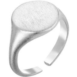 Srebrny matowy sygnet