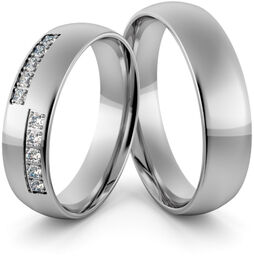 Obrączki ślubne palladowe 5 mm z brylantami -