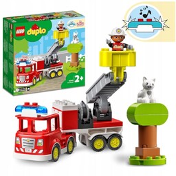 Klocki Lego Duplo Town Wóz Strażacki Kot