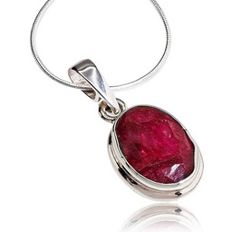 Rubin Elegancki Przepękny Naszyjnik Łańcuszek Srebro 925