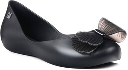 Buty damskie baleriny gumowe czarne z kokardką pachnące