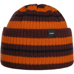 Czapka z Merynosów Short Stripy by Eisbär, pomarańczowy,