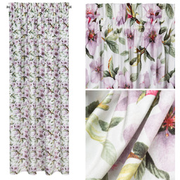 Zasłona 140 x 270 Dekoracyjna Arleta Bia+Fiolet