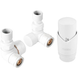 Zestaw termostatyczny osiowy z głowicą biały