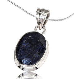 Szafir Piękny Naszyjnik Łańcuszek Srebro 925