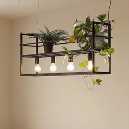 Lampa Wisząca Lindby, Grisela, ściemnialny, czarny, salon, metal,