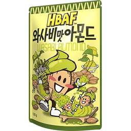 Migdały prażone smak wasabi, torebka 120g - HBAF