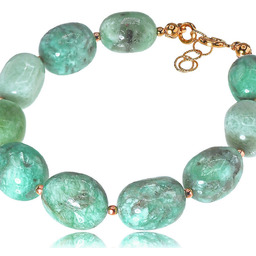 Naturalny Amazonit Wyjątkowa Bransoletka Złote Srebro