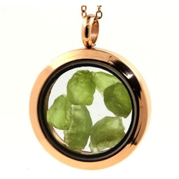 Naszyjnik z surowego oliwinu - ABIJOUX - Medalion