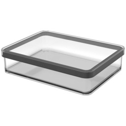 Rotho Kwadratowy plastikowy pojemnik na żywność LOFT czarny