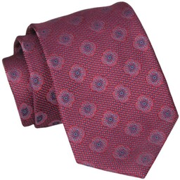 Krawat - ALTIES - Czerwony, Grochy Duże KRALTS0844