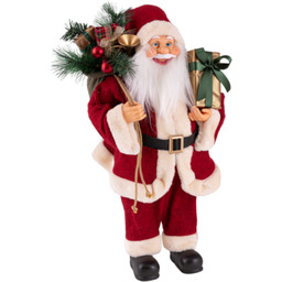 Figura tekstylna Święty Mikołaj z preznetem 60 cm