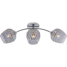 Lumes Potrójny żyrandol z chromowym łukowatym ramieniem -