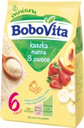 BoboVita Kaszka manna, 3 owoce, bezmleczna, po 6
