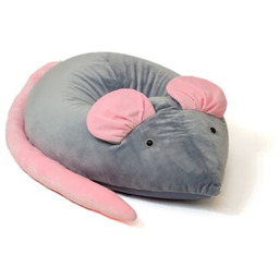 GO GIFT Pufa worek Mysz L Szaro-różowy 110