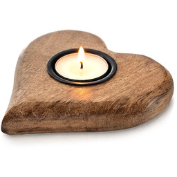Świecznik drewniany na tealight MANGO 12,5x12 cm
