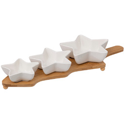 Atmosphera Zestaw miseczek w kształcie gwiazdy, na bambusowej