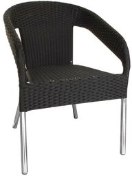 Bolero Krzesło sztaplowane z aluminiową ramą,czarne, do użytku